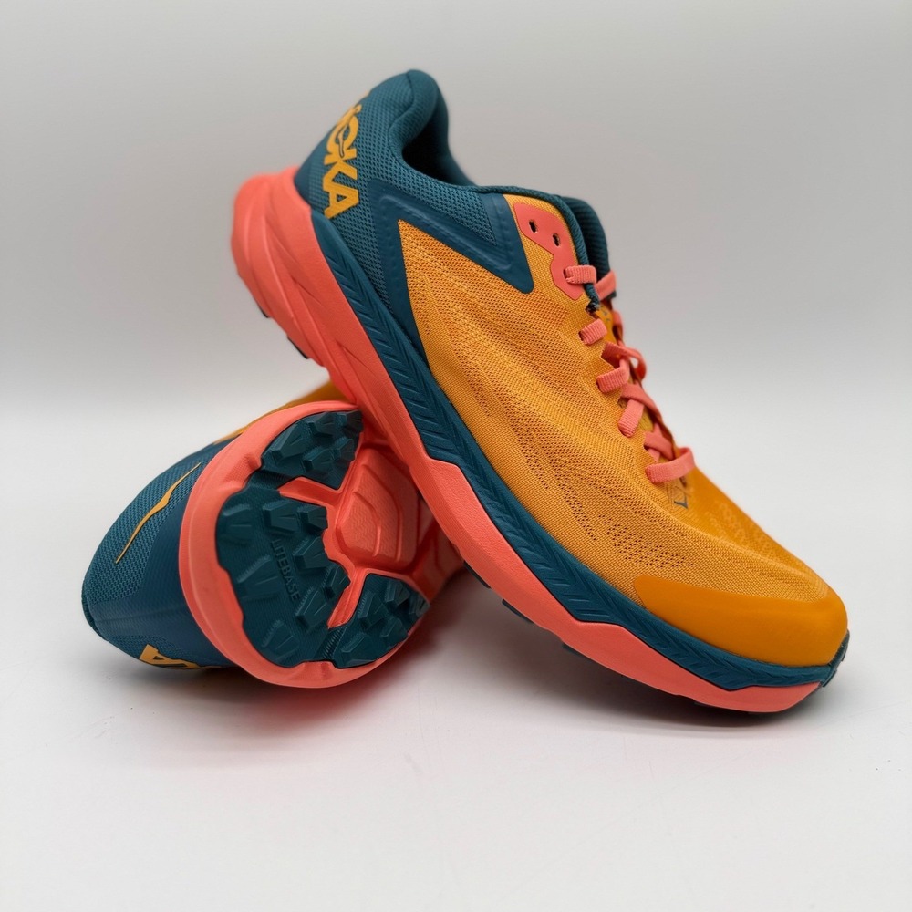 Hoka Zinal Womens 10B Trail Running Shoes Yellow Orange 1119400 RYCM